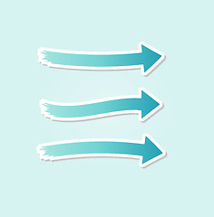 Image showing three different blue arrows