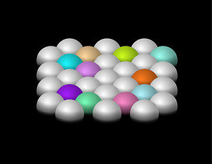 Image showing silver and color half-spheres