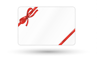 Image showing gift card with red ribbon and bow