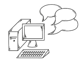 Image showing computer and speak bubble