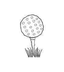 Image showing sketch of the golf ball