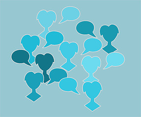 Image showing blue silhouette speak bubble