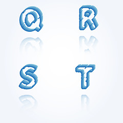 Image showing sketch jagged alphabet letters, Q, R, S, T