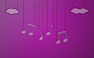 Image showing violet background with music