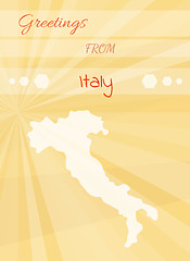 Image showing greetings from italy