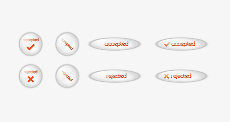 Image showing buttons with accepted and rejected text