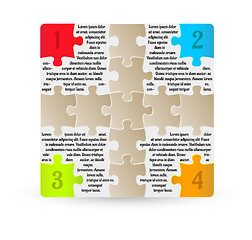 Image showing infographics - four steps with puzzle pieces