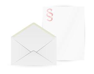 Image showing envelope and paper with paragraph