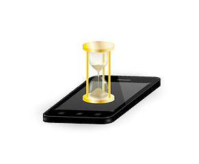 Image showing smartphone and sandclock