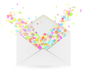 Image showing envelope and falling confetti