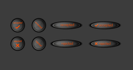 Image showing buttons with accepted and rejected text