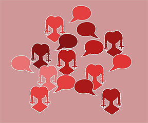 Image showing red silhouette speak bubble