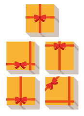 Image showing flat style, wrapped gift or gift card