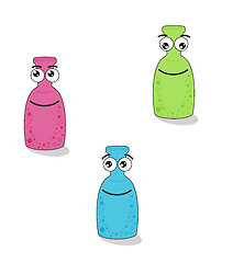 Image showing funny bottles with eyes and smile