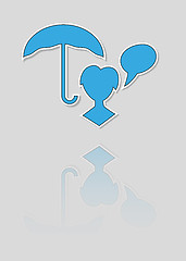 Image showing blue silhouette speak bubble