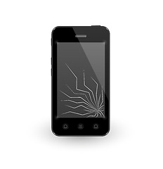 Image showing smartphone with broken display