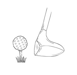 Image showing sketch of the golf ball and golf club