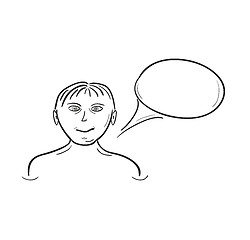 Image showing sketch of the girl and speak bubble
