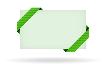 Image showing green gift card with dashed ribbon