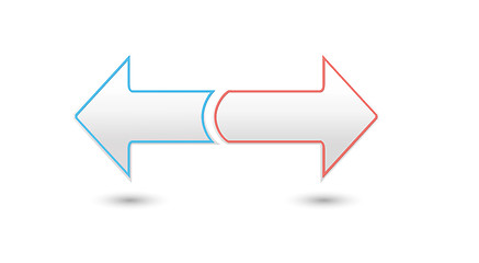 Image showing two inverse arrows