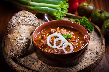 Image showing Hearty goulash soup 