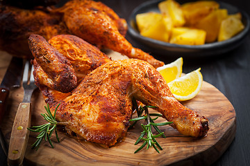 Image showing Baked chicken with herbs