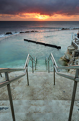 Image showing The steps leading down into Bronte Ocean Baths Australia