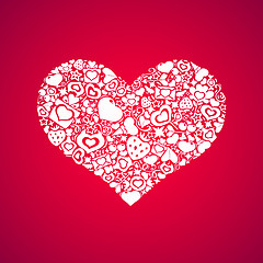 Image showing White Heart on Pink Background
