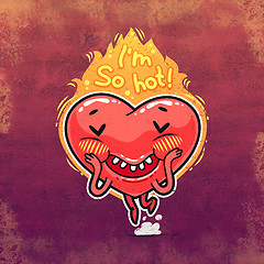 Image showing Cute Burning Heart for Valentine\'s Day