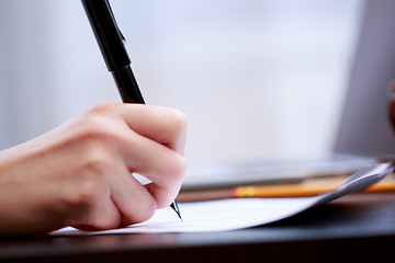 Image showing Woman working with documents