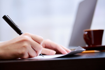 Image showing Woman working with documents