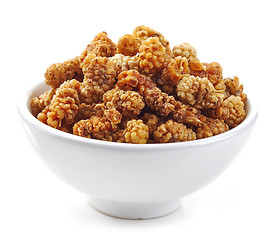 Image showing bowl of dried mulberries