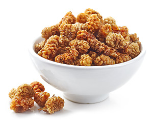 Image showing bowl of dried mulberries