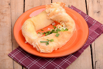 Image showing cottage cheese and fresh chopped parsley