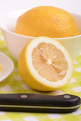 Image showing juicy ripe lemons close up