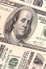 Image showing Close up view of american dollar banknote