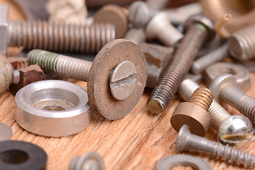 Image showing Different screws and other parts, close up