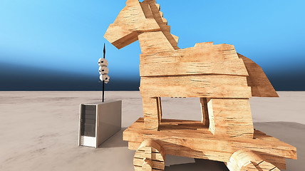 Image showing Trojan horse and computer
