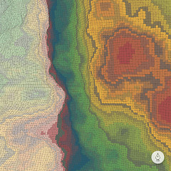 Image showing Abstract landscape background. Mosaic. 3d technology vector illu