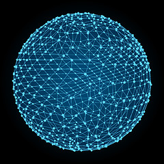 Image showing 3d sphere. Global digital connections. Technology concept. Vecto