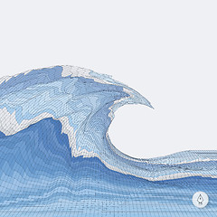 Image showing Abstract background with waves. Mosaic. 3d vector illustration. 