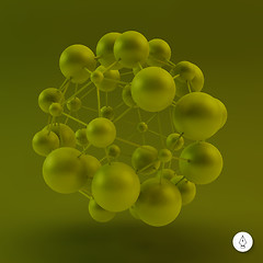Image showing 3D Molecule structure background. Graphic design. Vector Illustr