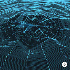 Image showing Network abstract background. 3d technology vector illustration. 