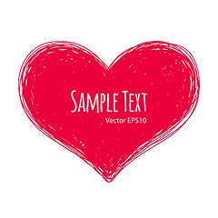 Image showing Pink Doodle Heart on White Background