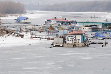 Image showing Parking on water transport backwater of the river Volga, Volgograd Krasnoarmeisky