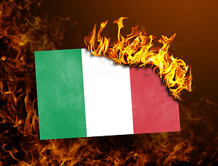 Image showing Flag burning - Italy
