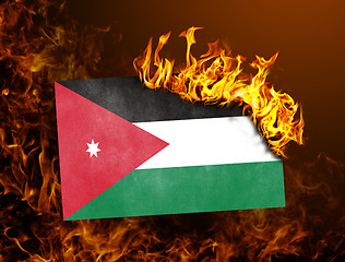 Image showing Flag burning - Jordan