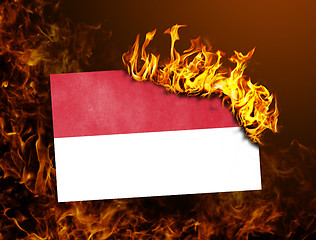 Image showing Flag burning - Indonesia