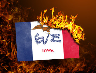 Image showing Flag burning - Iowa