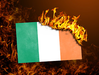 Image showing Flag burning - Ivory Coast